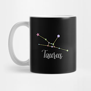 Taurus Zodiac Constellation in Pastels - Black Mug